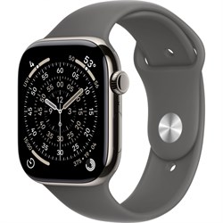 Apple Watch Series 11 42mm Natural Titanium Case with Stone Gray Sport Band (S/M) VDEX78FmhrBrofwtT5t533 - фото 34968