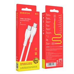 кабель BOROFONE BX51 белый Type-C to Type-C 1м kY6V2D-dgSRqt2aFSsXbp3 - фото 18409