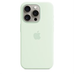 Чехол накладка iPhone 15 Pro Max Silicone Case MagSafe Soft Mint xvvMrH5AhTC-fjb0M7JD32 - фото 23432