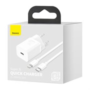 Блок питания и кабель type-c to lighting Baseus Super SI 20w White ucyaqUoYisGMScgQu0BKf2