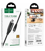 кабель HDMI HOCO UA16, Type-C - HDMI, 2 м, серый металлик 0ePANN3Sikf8eDarRAxOm1