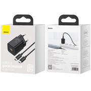 Блок питания и кабель Type-C - Type-C Baseus Super SI 25W Black xpKmIaaKjaQzJN63MYZGT2